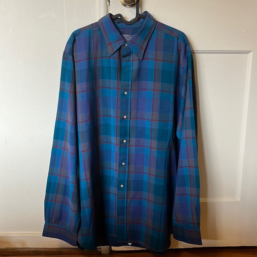 Wool Pendleton Plaid Shirt - Size XL Long
